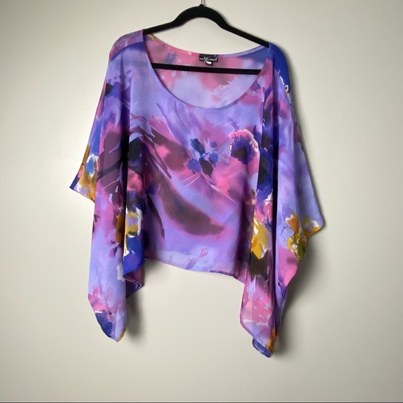 Body Language” sheer overlay top One Size - Picture 1 of 10